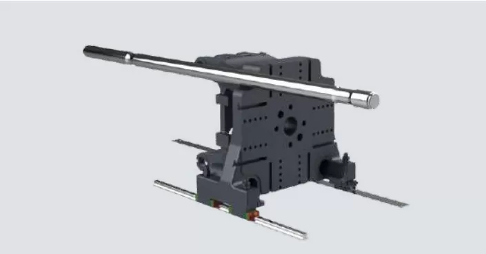 Non-contact tie rod and moving mold linear guide