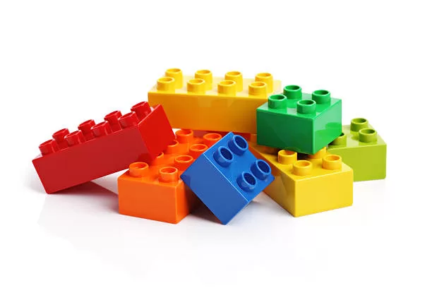 Building blocks isolated on a white background